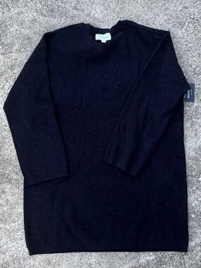 (XXL) POMANDER PLACE Noir Vivianne Crewneck Long Sleeved Shimmery Sweater Dress